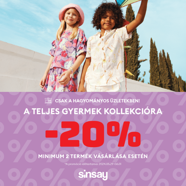 Sinsay: 20% kedvezmény