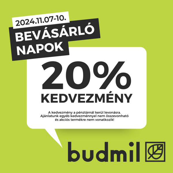 Budmil: 20% kedvezmény